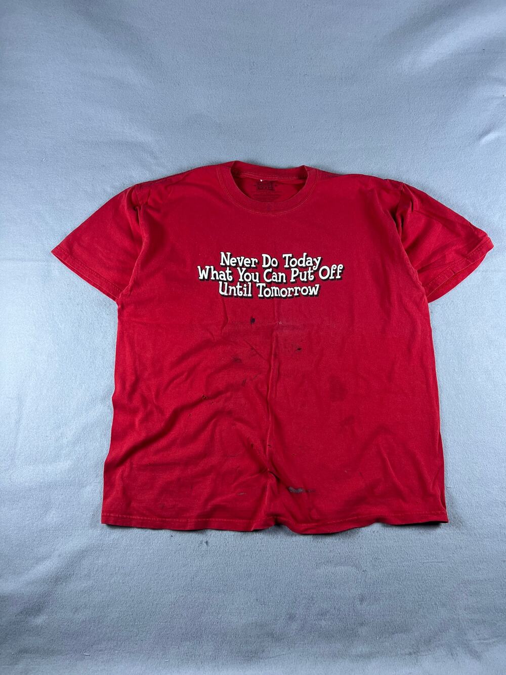 Vintage Y2K Funny Humor Slogan Mens Red Comedy Streetwear Men’s XL Tee